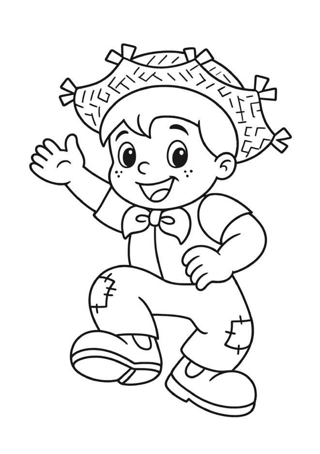 desenho de caipira menino para colorir e imprimir para imprimir e colorir - imagem 7
